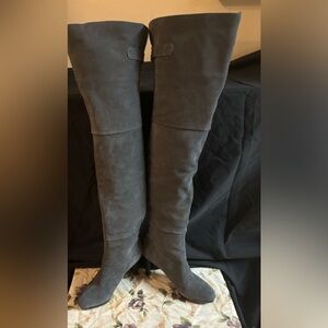 Falls hottest look this season. Beautiful Gray thigh high boots.